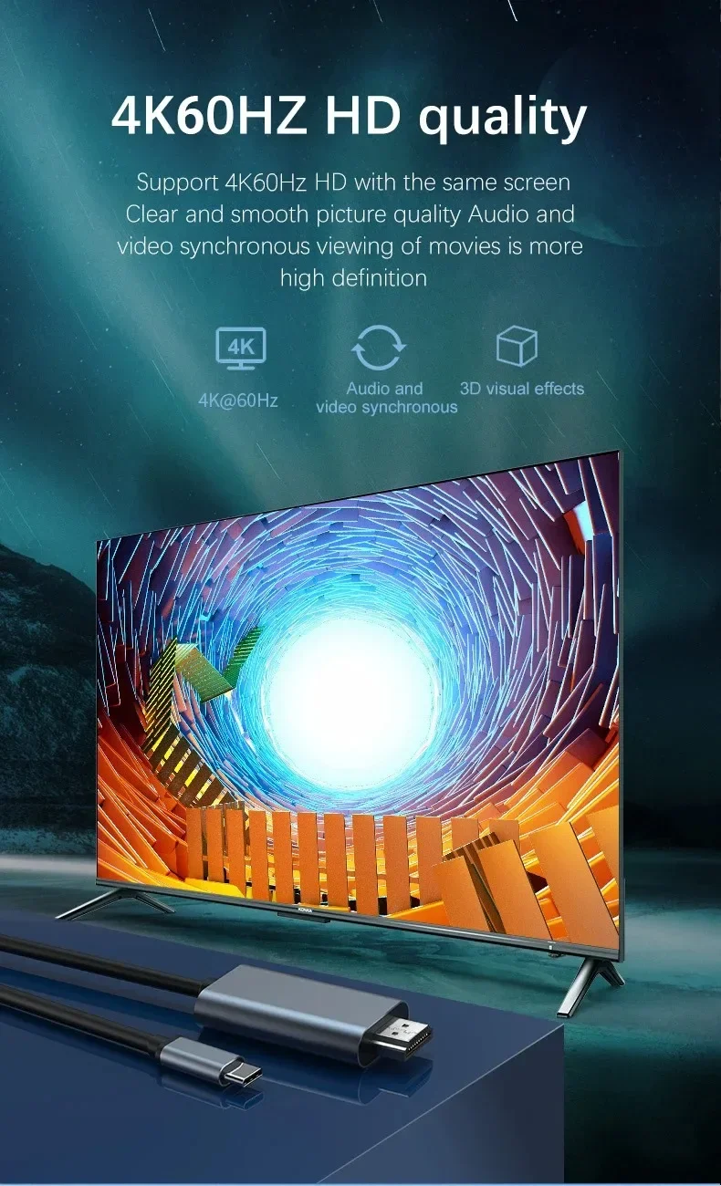 4K 60Hz USB-C to HDMI Converter Cable