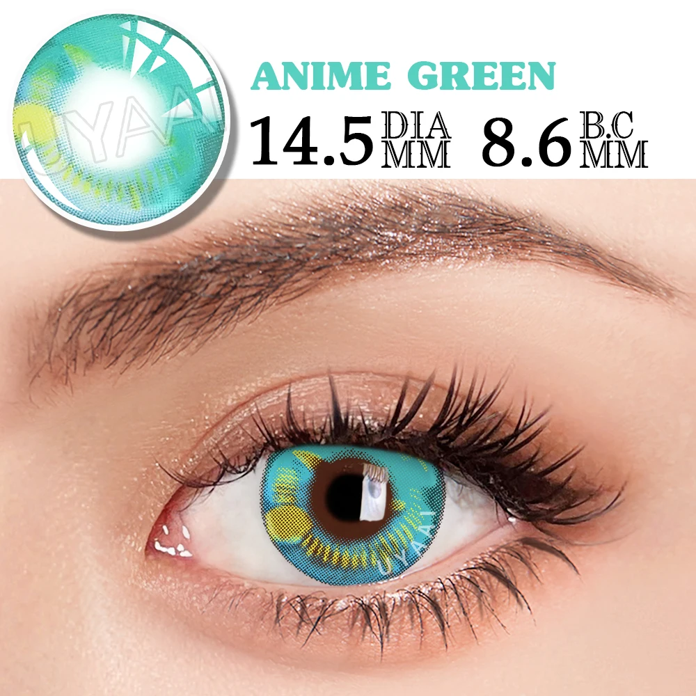 Vibrant Halloween Anime Cosplay Eye Lenses Set - 2 Pcs, Multicolor