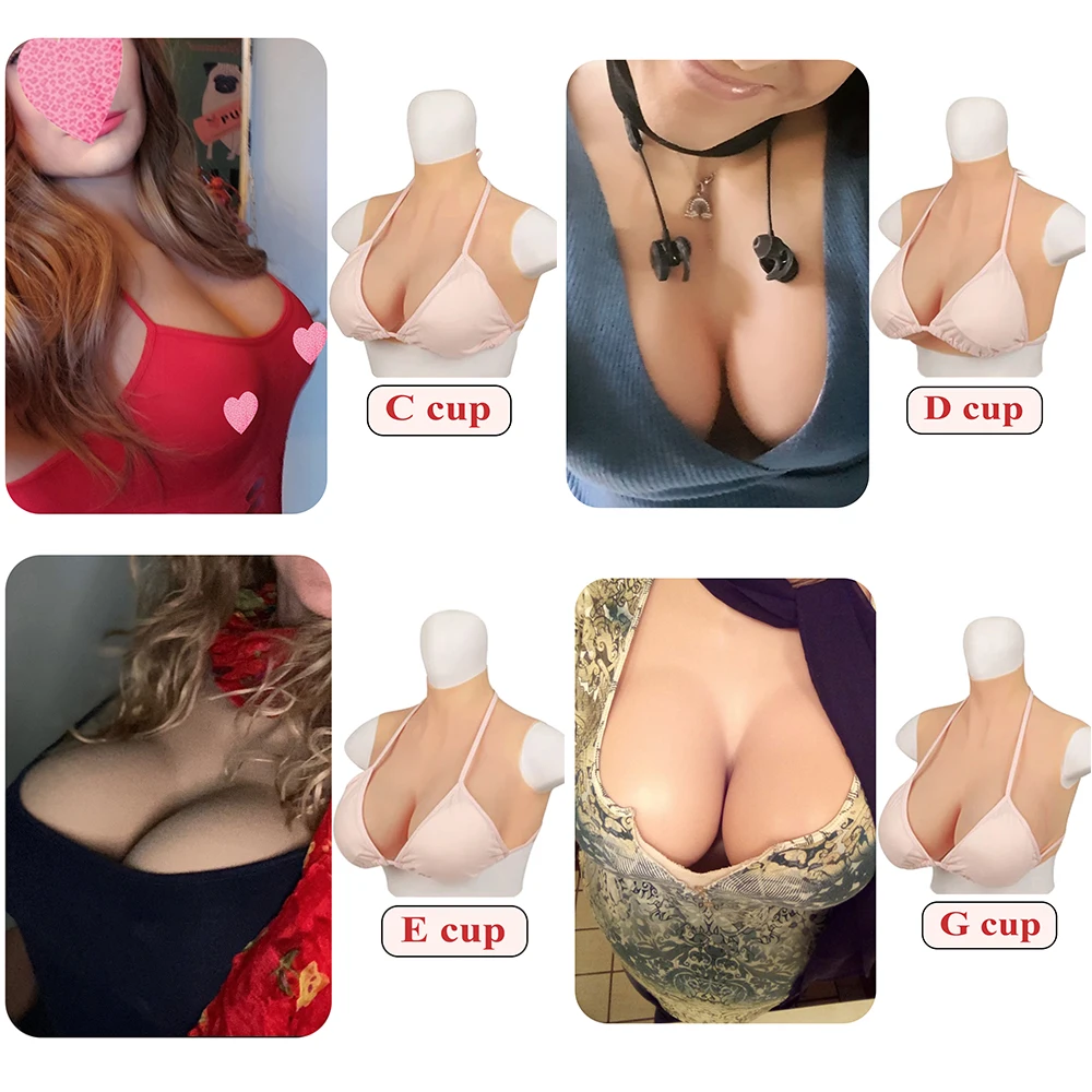 Realistic Silicone Breast Forms Fake Boobs Breast Plates Round neck silicone filled boobs Live Props big chest cosplay coser silicone breast forms