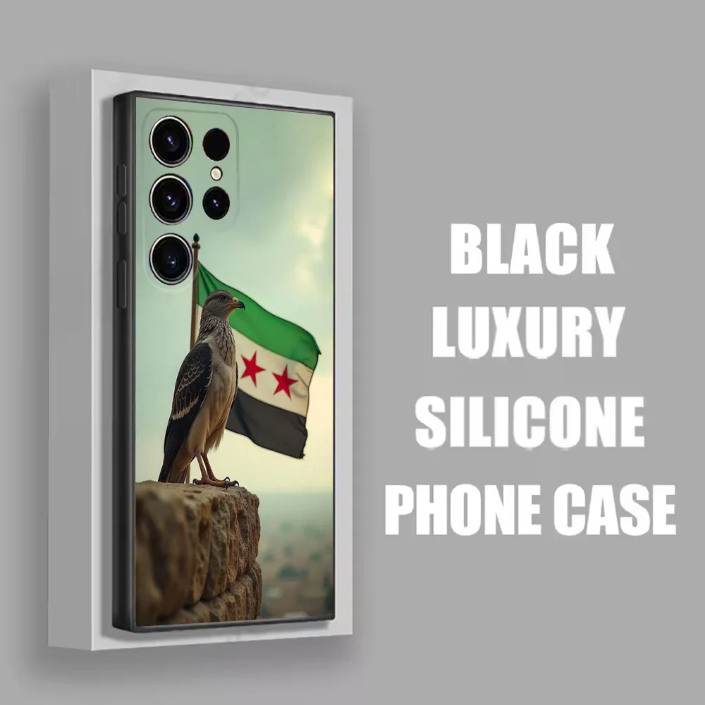 Syrian Revolution Flag Black Soft Shell Phone Case