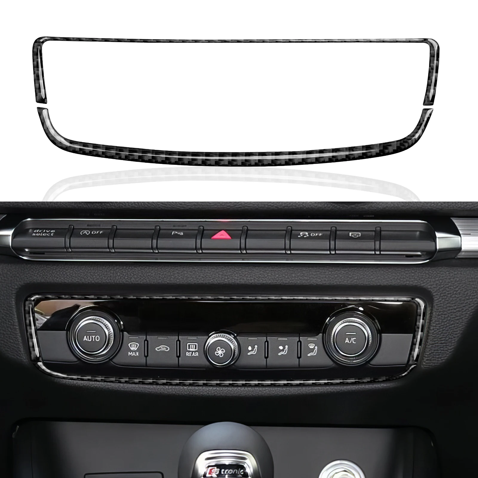 Für Audi A3 S3 RS3 8V (2013-2020) Carbon Fiber Innen Aufkleber Center Konsole Air Outlet Dekorative Streifen auto Trim Zubehör