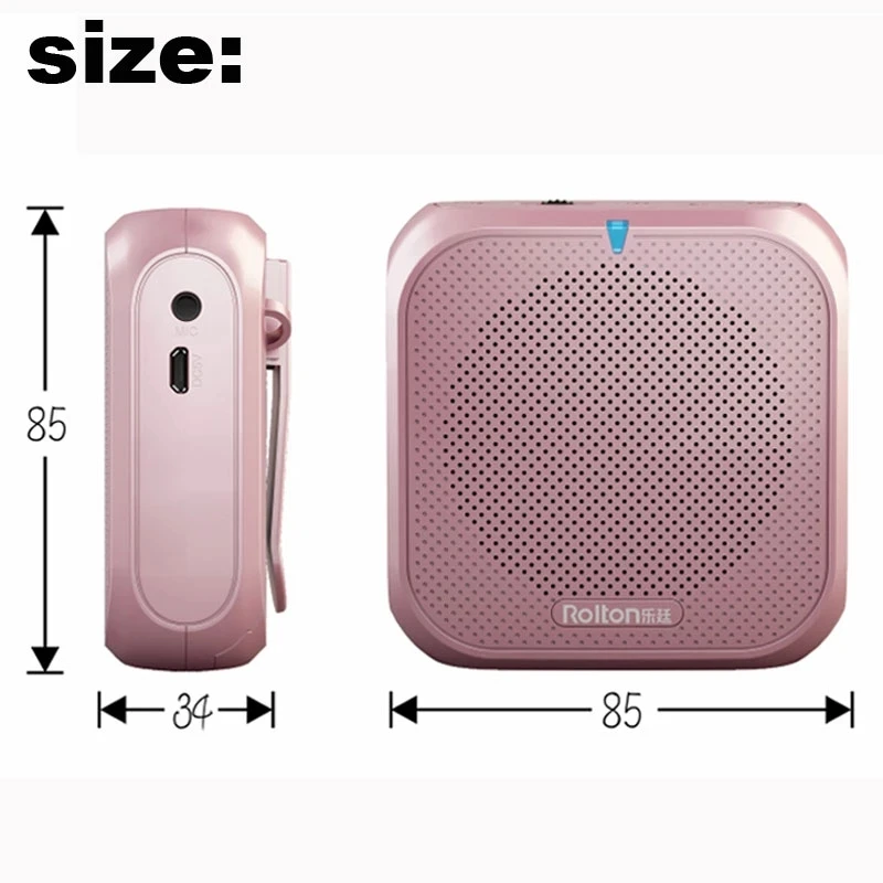 Rolton K400 휴대용 음성 증폭기 확성기 부스터, 4 색 휴대용 유선 미니 오디오 스피커, FM 라디오 MP3 교사 교육