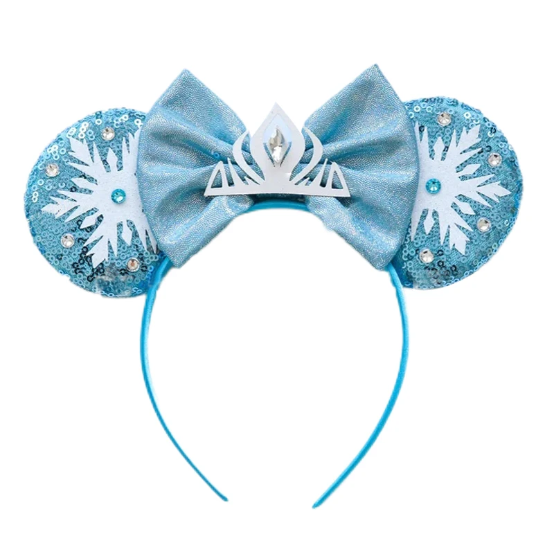 Fashion Mickey Minnie Ears Headband Star Moon Mouse Party Leopard Hairband Kids Sequin Bow Female Hair Accessories accessoriesbaby easter  Baby Accessories