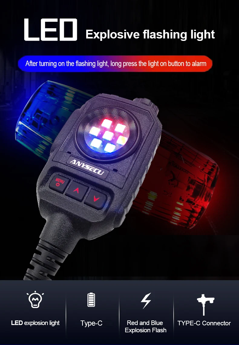 Shoulder Microphone Type-C Connector with Strobe Light for SenHaix GT-12 W8Pro