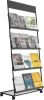 Magazine Rack,Floor-Standing 4-Layer with Wheels,Brochure Display Stand,High-hardness metal for Exhibitions, Office 1