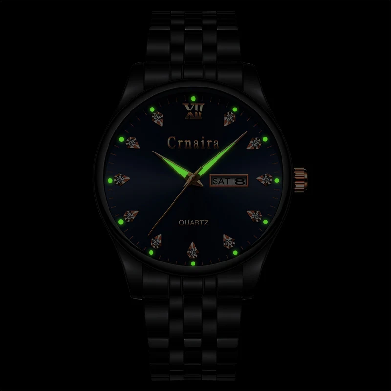 Men's Watches Luxury Brand Rhinestone Waterproof Watch Montre New Fashion Stainless Steel Men Quartz Wrist Watches Relojes