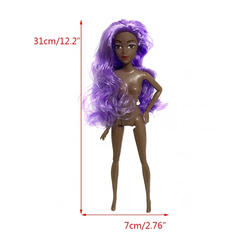 Creative Undressed American African Doll DIY Kits with Makeups Flexible Joints Realistic Playset for Toddlers Girls Gift images - 6