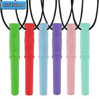 1Pcs Newborn Sensory Chew Necklace Chewy Kids Silicone Biting Teethers Toy Silicone Teether for Children With Autism Accessories 1