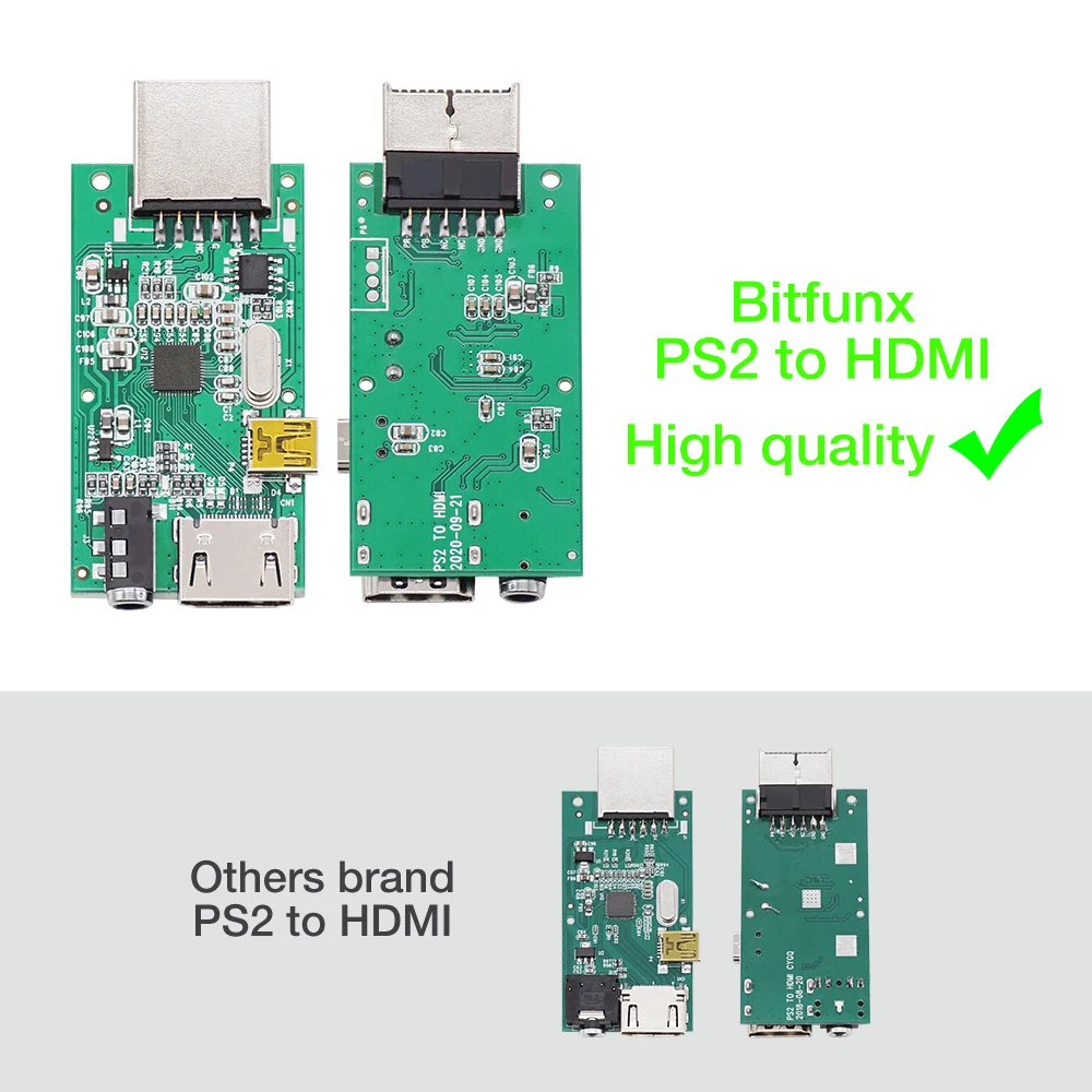 Bitfunx PS2 to HDMI-compatible Converter Video Audio Adaptor with