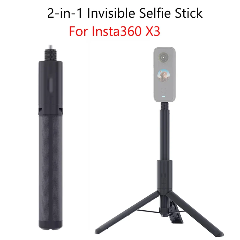 2in1 Invisible Selfie Stick and Tripod for Insta360 X3 One X2 One Rs