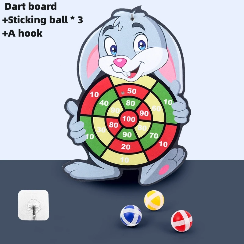 Children Cartoon Animal Dart Board Sticky Ball Rabbit Family Interactive Educational Toy Christmas Gift 4