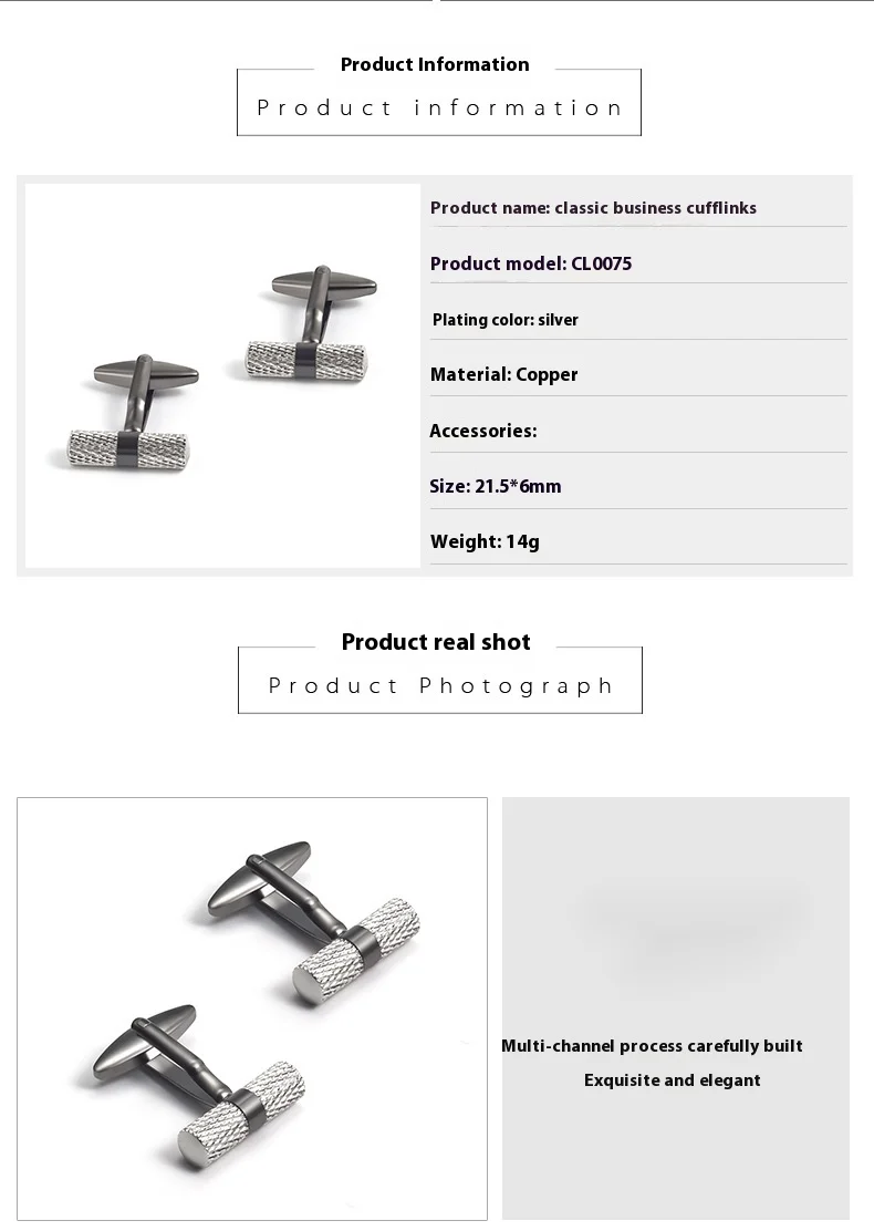 Neue hochwertige, galvanisierte Manschettenknöpfe mit frittiertem Teig in gemischten Farben aus Kupfermetall, französische Manschettenknöpfe für Herren_voghion.com