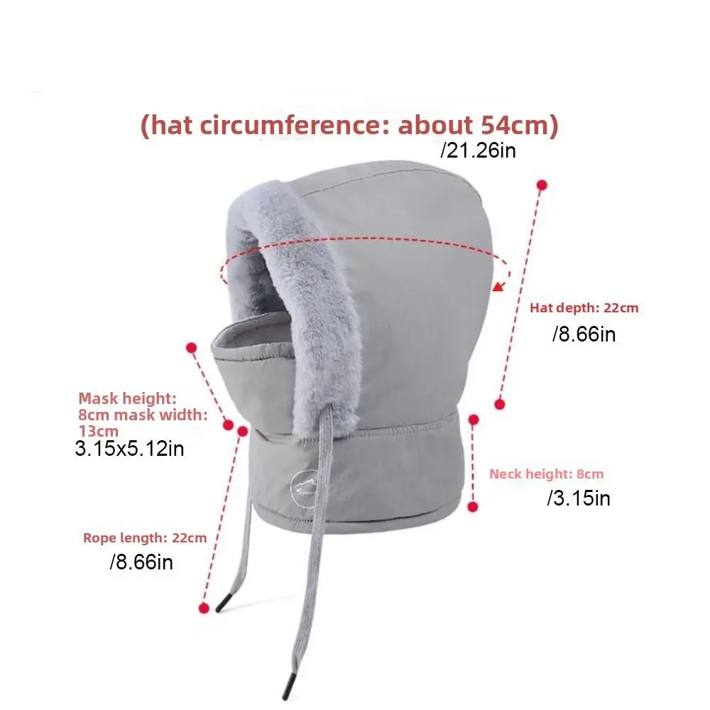 Keep Warm 3-in-1 Winter Cycling Hat Cold Resistant Fleece Lining Warm Scarf Face Mask Neck Protection Thickened Lei Feng Hat