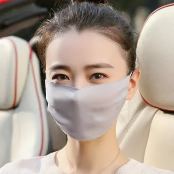 Maschera in seta traspirante alla moda, comoda maschera sottile per il viso, maschera antipolvere per la bellezza, per donne e uomini