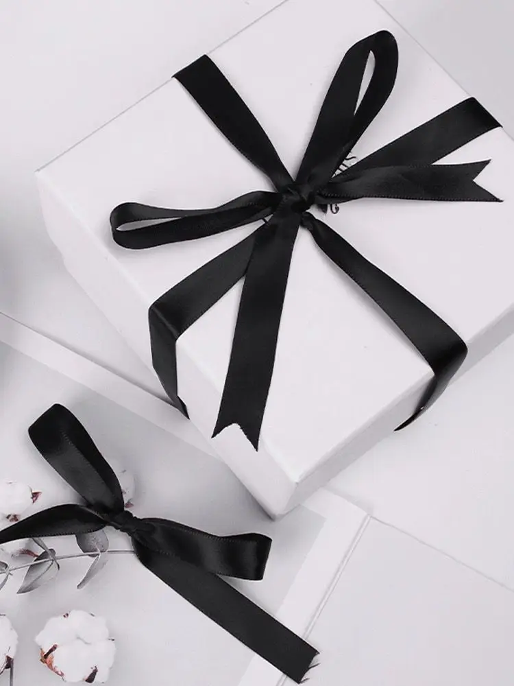 Satin Ribbon Single Face 6-10-12-15-20-25-40-50mm Gift Packaging Tape Christmas Halloween Birthday Party Decoration