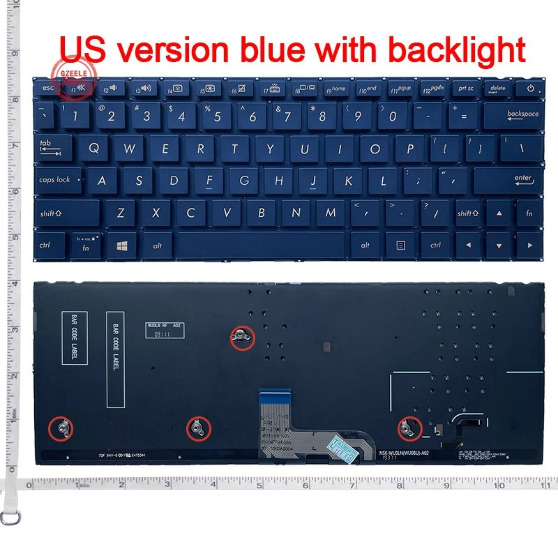 Teclado Portátil Retroiluminado dos Eua para Asus Deluxe 14 13 Ux333 Ux333f Ux333fa Ux333fn u2 U3300f U3300fn U3600f Ux334 Ux334u fa fn Ux334a