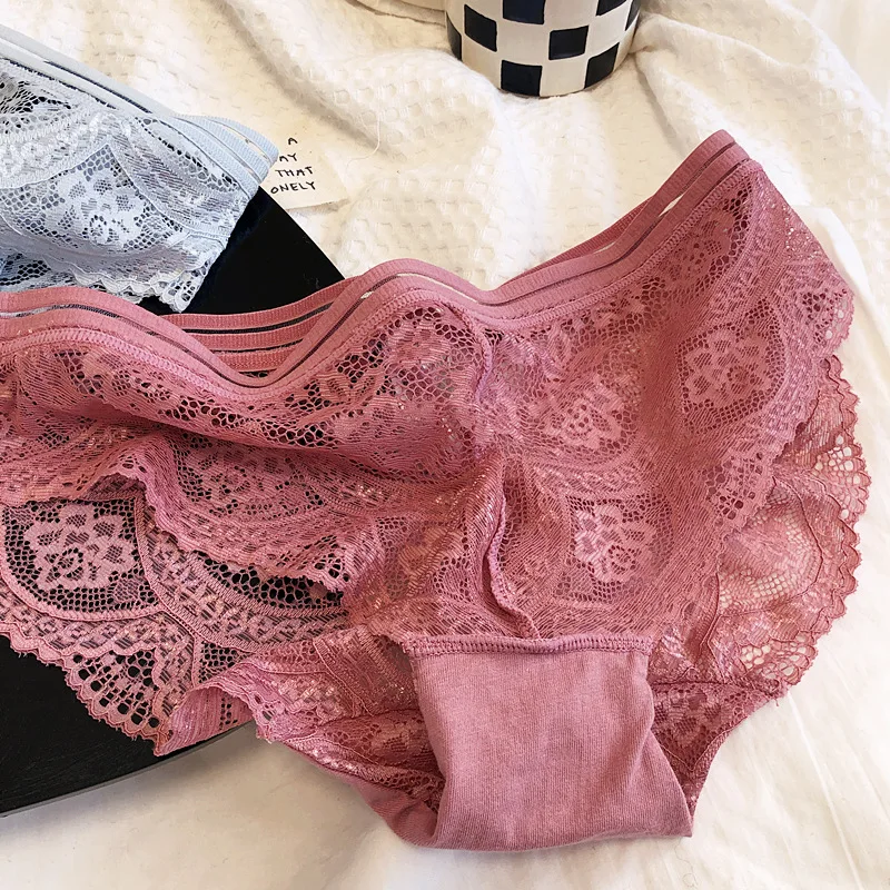 Sexy lace triangle cups bra without steel ring top lingerie support gathering side breast thin underwear set brassiere