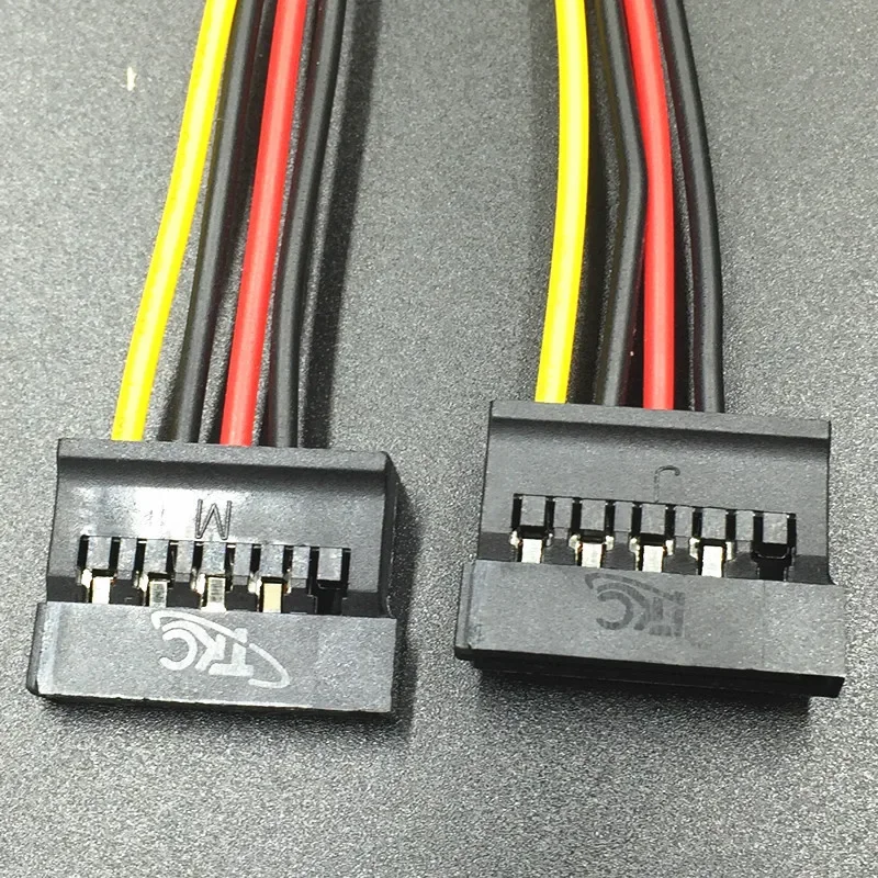 4 Pin IDE Molex to 2 Serial Hard Drive Power Supply Extension Cable ATA SATA Y Splitter Dual Hard Drive Adapter Connector