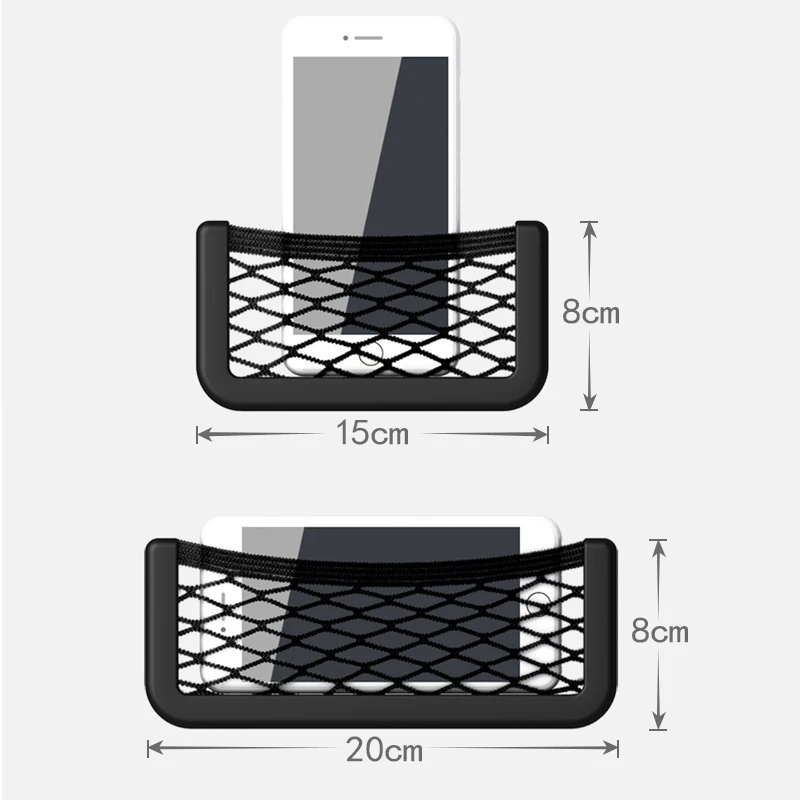 1Pcs 자동차 주최자 보관 가방 도요타 BMW 폭스 바겐 기아 혼다 현대 자동차 액세서리에 대한 자동 붙여 넣기 네트 포켓 전화 홀더