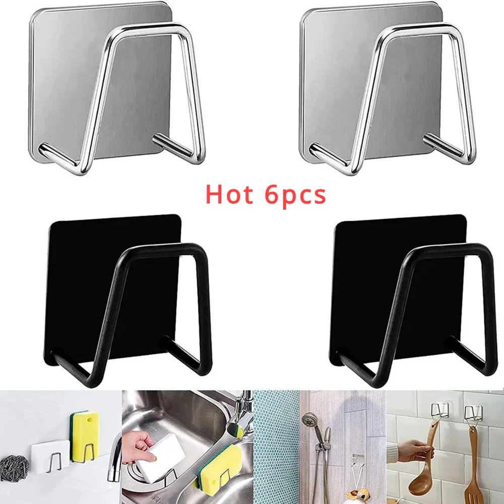 Kitchen Sponge Storage Rack Sink Drain Drying Rack Cutlery Organizer Shelf Bathroom Accessories Hooks Drainer Kitchen Dishes