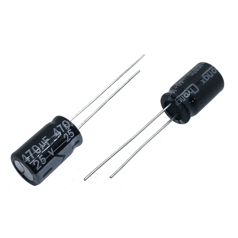 10 Condensatori Elettrolitici In Alluminio 220uF 25V 6x7mm - ±20%