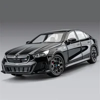 1:24 BMW i5 M60 Alloy Sports Car Model Diecast Metal Limousine Pure Electric Vehicles Car Model Simulation Sound Light Kids Gift 1