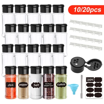 5/10/15/20PC Barattoli per spezie Sale e pepe Shaker Barattolo di condimento spezie organizzatore di plastica Barbecue Condimento Gadget da cucina Strumento 1