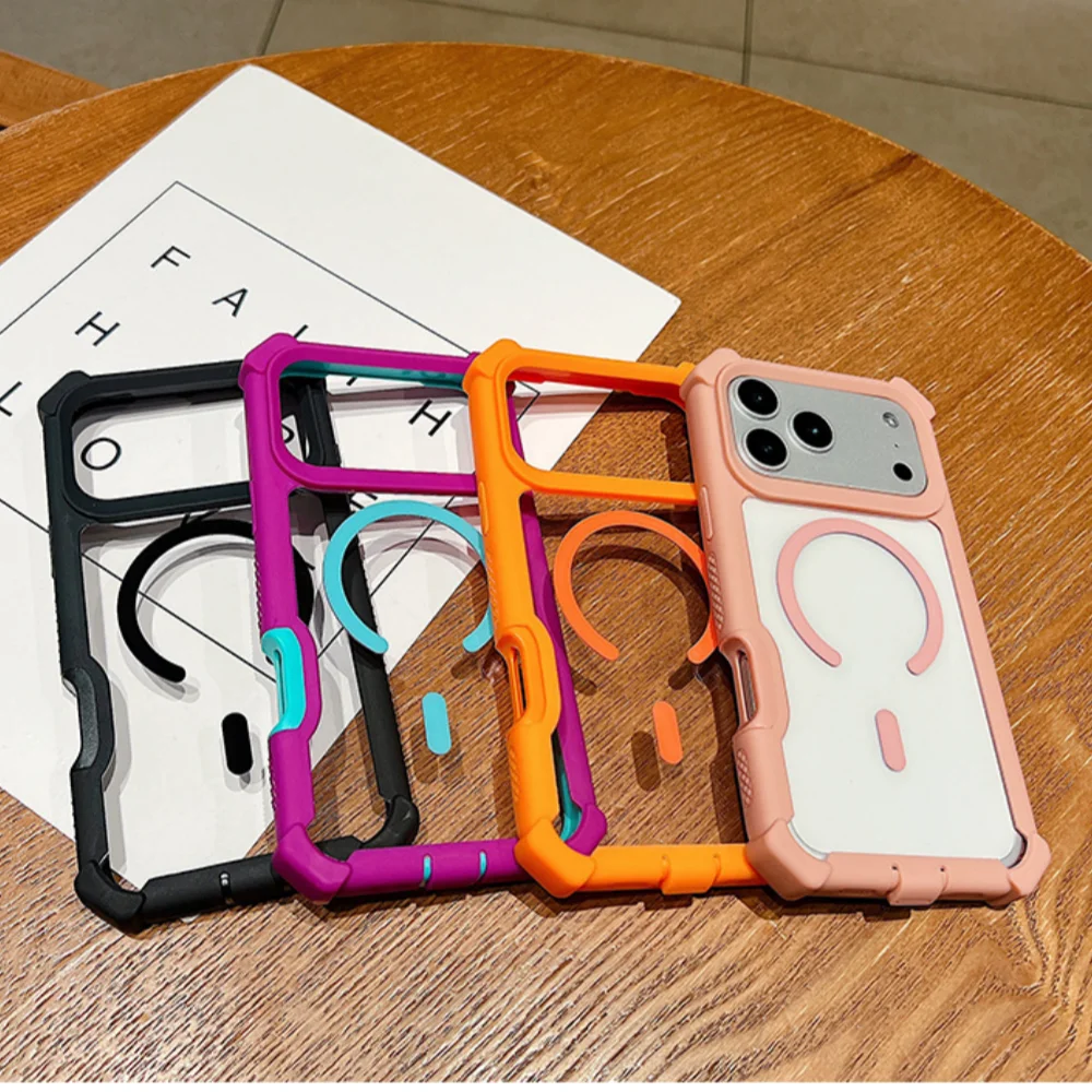 Magnetic Luxury Shockproof Transparent Case with Magsafe Compatibility