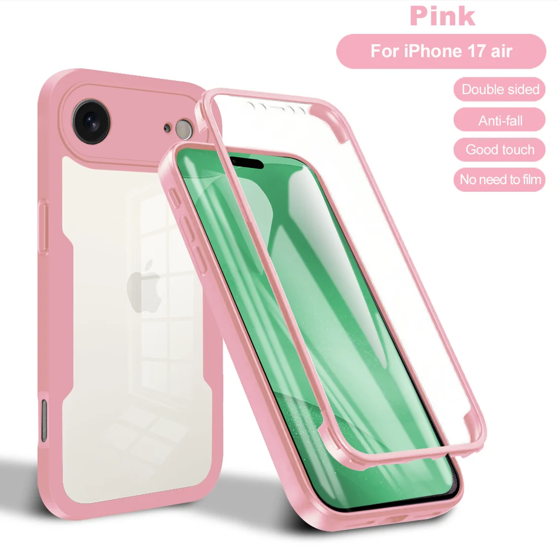 Full Cover Shockproof Clear Case with 360° Front and Back Protection