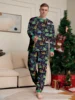 2024 Christmas Pajamas Set Santa&elk Print Parent-child Matching Outfits Family Look 2 Pcs Suit Baby&dog Romper New Year Clothes 6