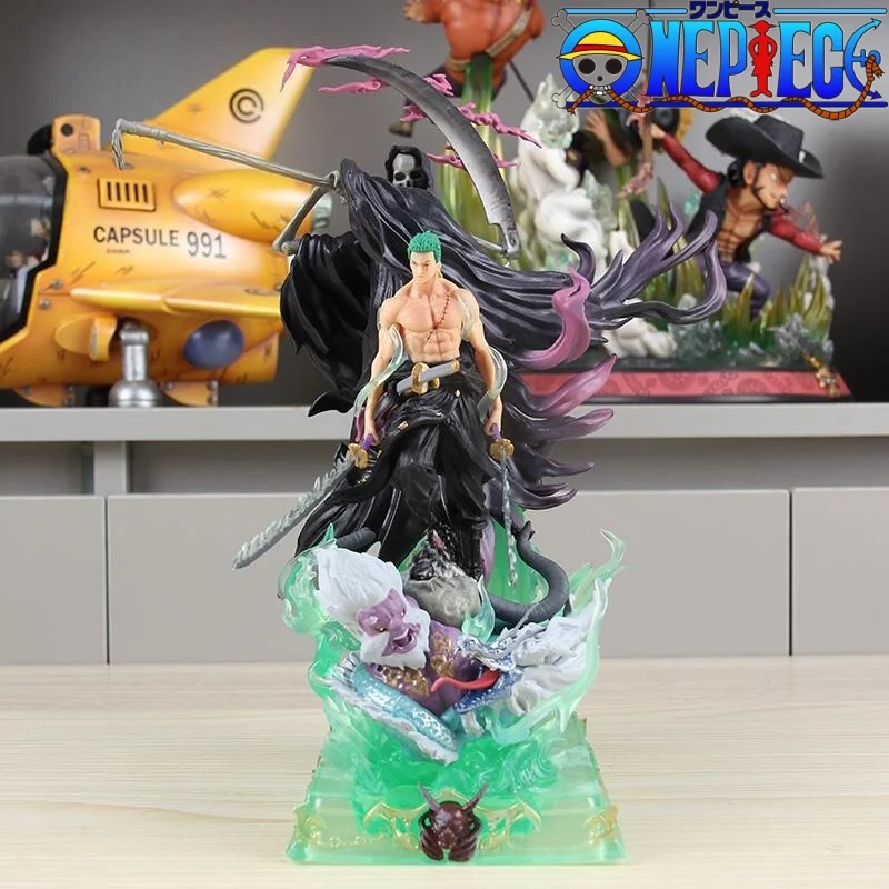 

27cm One Piece Standing Zoro Anime Figure Death Roronoa Figurine Model Collection Room Ornament Dolls Birthday Gifts Toy