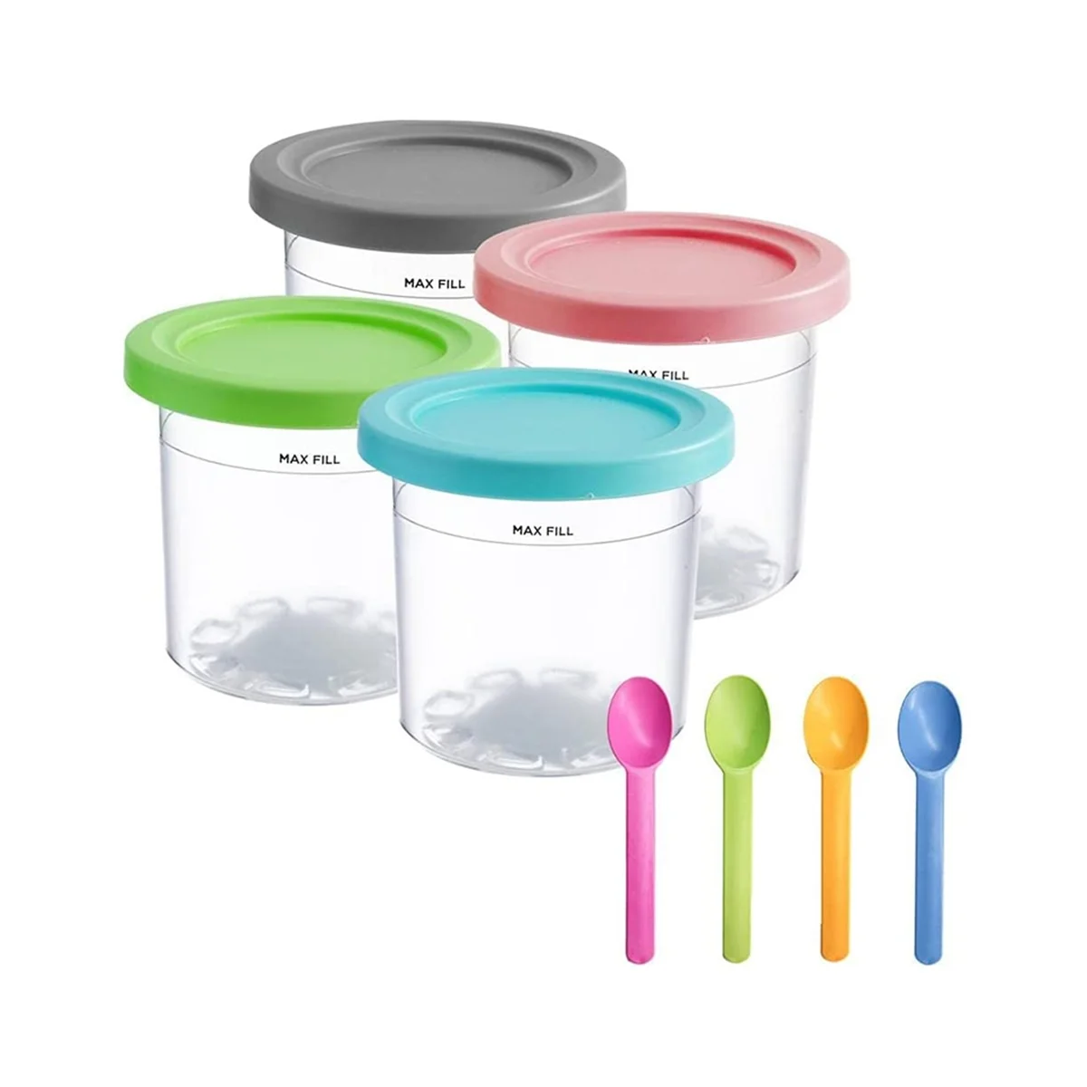 

4Pcs Ice Cream Pints Cup for Ninja for NC299AM C300S Series Reusable Can Store Ice Cream Gelato