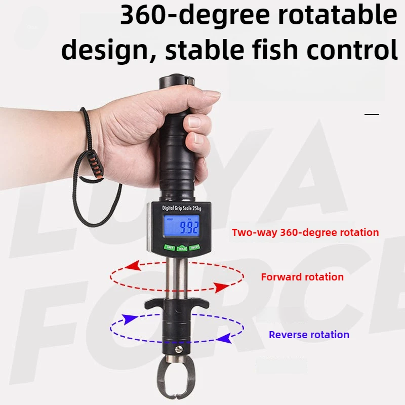 Led Electronic Digital Fishing Lip Grabber Fish Clip Holder Tackle Grip Gripper Pliers Tool with Scale 25KG Ruler Waterproof
