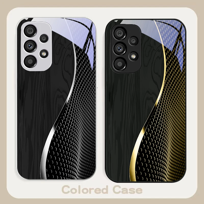 Wood Grain Mesh Black Glass Phone Case