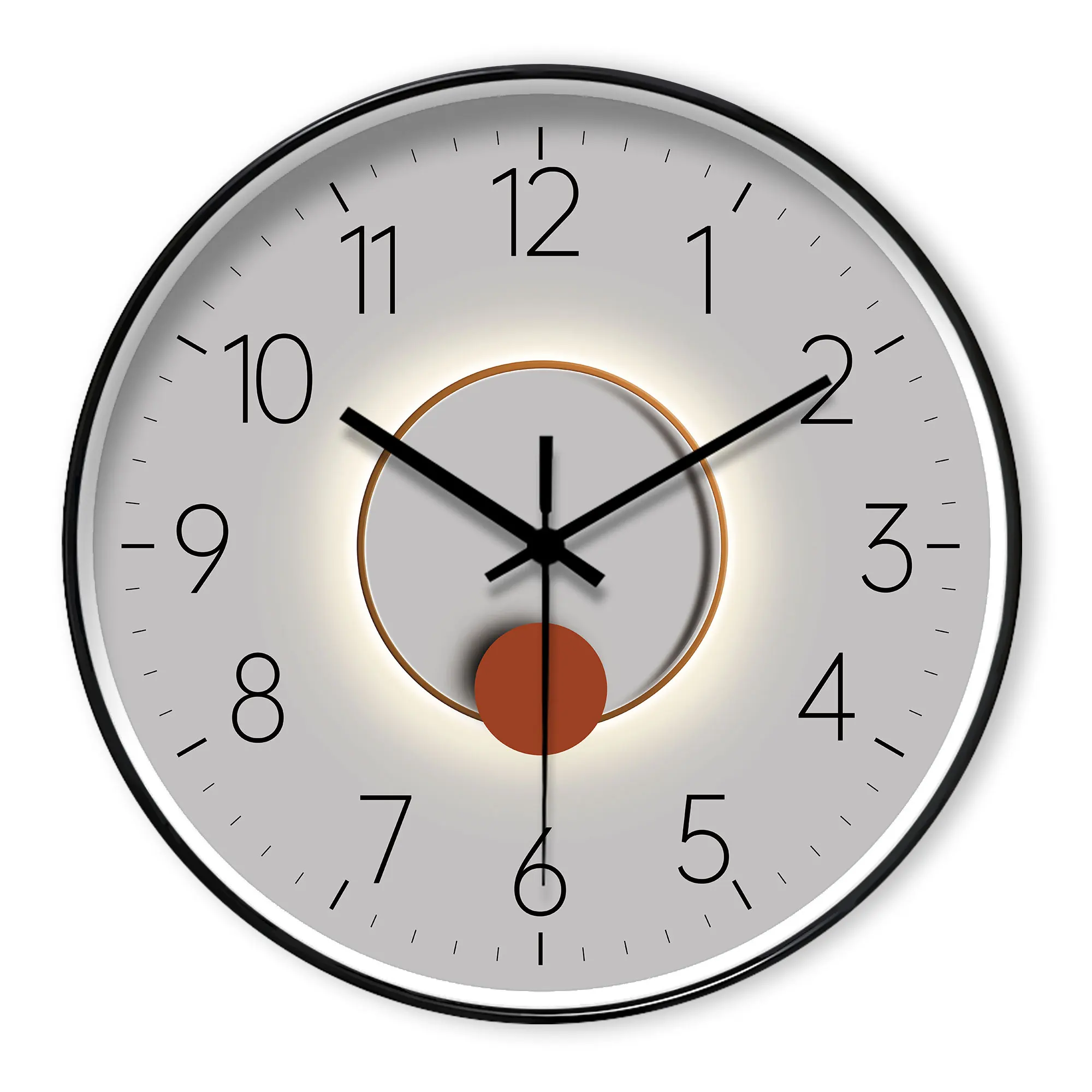 Stylish Grey Shadow Wall Clock – Silent Non-Ticking Round Clock 1