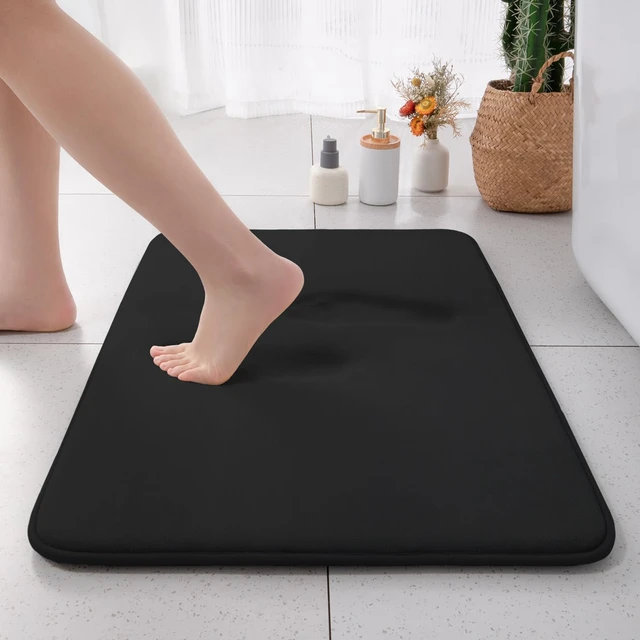 Solid color simple flat bathroom absorbent anti-slip memory foam