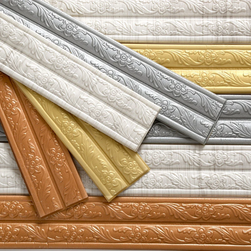 Nuovo 3D Foam Wall Edge Strip Sticker Autoadesivo Impermeabile Battiscopa Angolo Vita Linea Adesivi Murali Trim Line Battiscopa