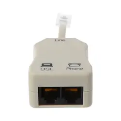 1PC ADSL Modem Rj11 Interfacce Telephone Phone Fax In-Line Splitter Filter for NetWork Portable Rj11 Adapter