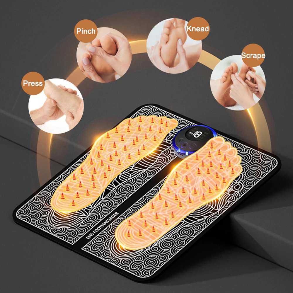 Electric EMS Foot Massager Pad Blood Circulation TENS Foot Massage Mat
