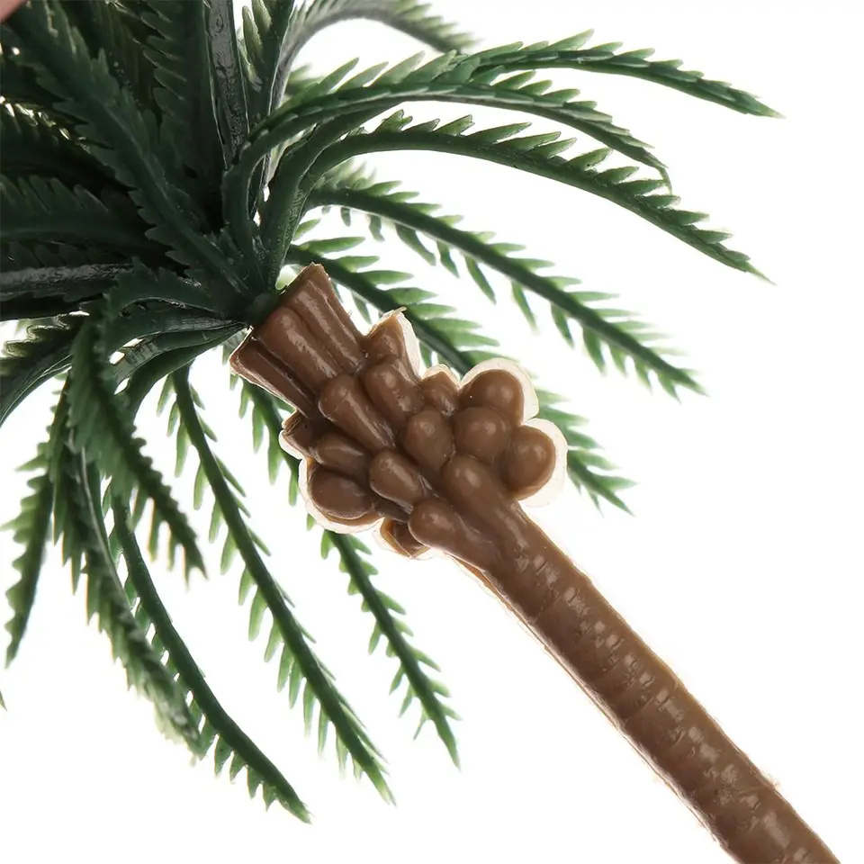 5 Mini Palmerine Di Cocco In Plastica Per Terrari E Giardini Fatati - Decorazioni Fai Da Te Per Micro Paesaggi - Altezza 12 Cm - 6