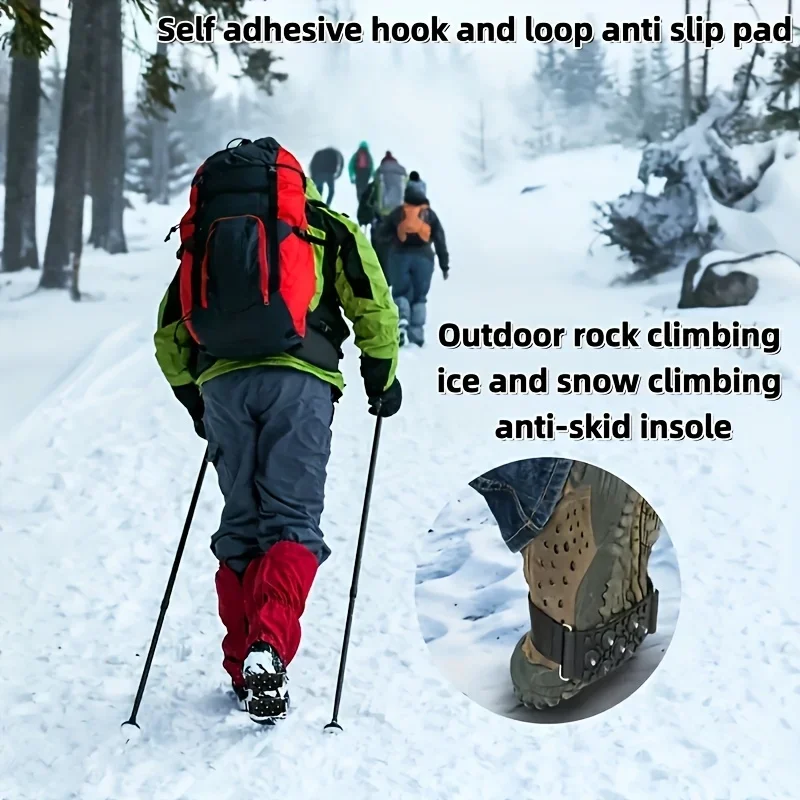 Anti-Skid Grip Pads - Heavy-Duty High-Density Rubber for /Boots, Portable & Hand-Washable Winter Traction for Rock Climbing