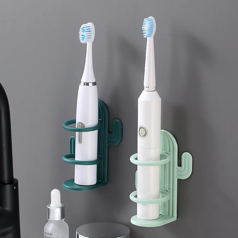 Punch-free Toothbrush Holder Cactus Electric Toothbrush Storage Rack Wall-mounted Waterproof Drain Tooth Holder