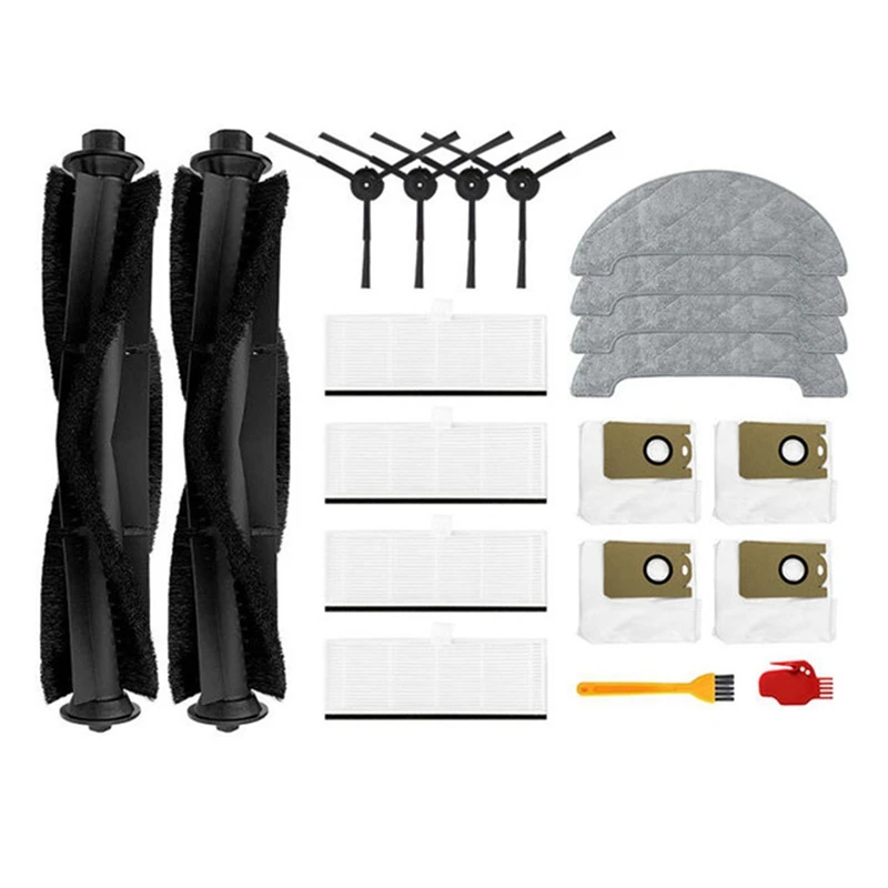 

Мешок для сбора пыли с основной боковой щеткой, тряпки для швабры, как показано на рисунке, пластиковые аксессуары для роботов-пылесосов Xiaomi Viomi S9, 20 шт.