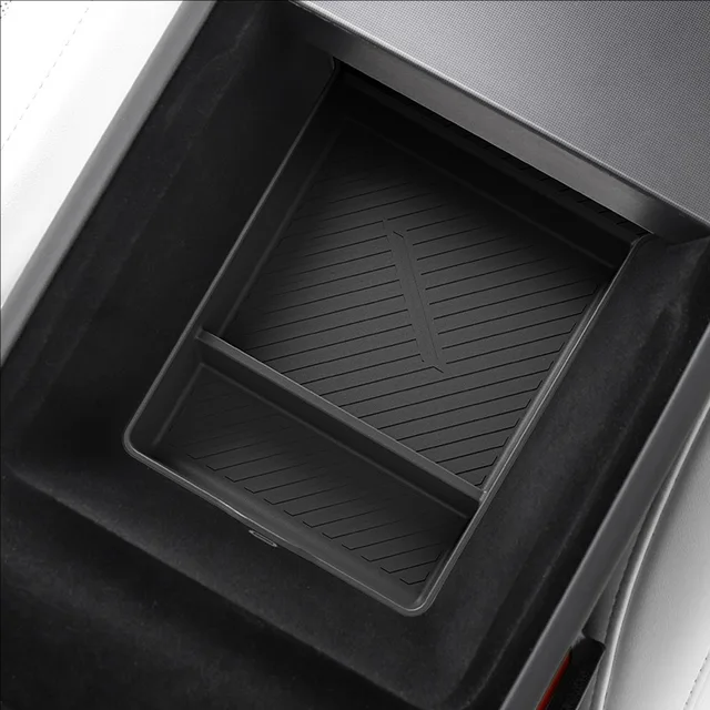 For Tesla Model Y Juniper 2025 Center Console Armrest Storage Box Stowing Tidying Lower Bottom Mat Organizer Tray Pad MY LAUNCH 5