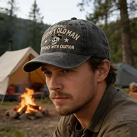 Casquette de baseball brodée personnalisable avec motif « Vieil homme grincheux », casquettes de baseball amusantes et ajustables en coton pour hommes et femmes 4