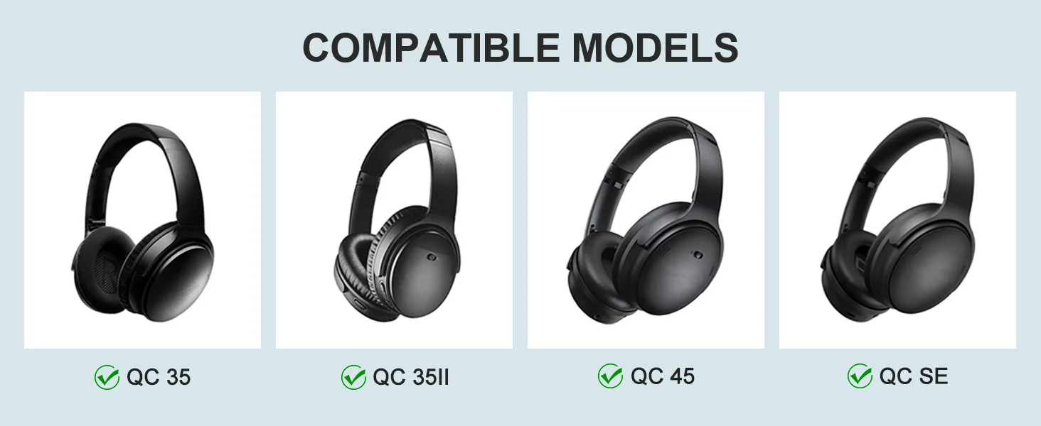 KUTOU Replacement Headband Cushion and Earpads for Bose QC35 QC45 Headphones with Noise Isolation Memory Foamment Accessories