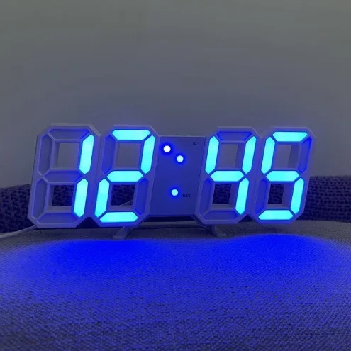 Wall Clock 3D Wall Clock LED Digital Clock 3D Number Wall Clock 3D LED Digital Alarm Clock Glow Night Wall Clock Silent Desktop Alarm Clocks Adjustable Electronic Watch Home Room Decoration