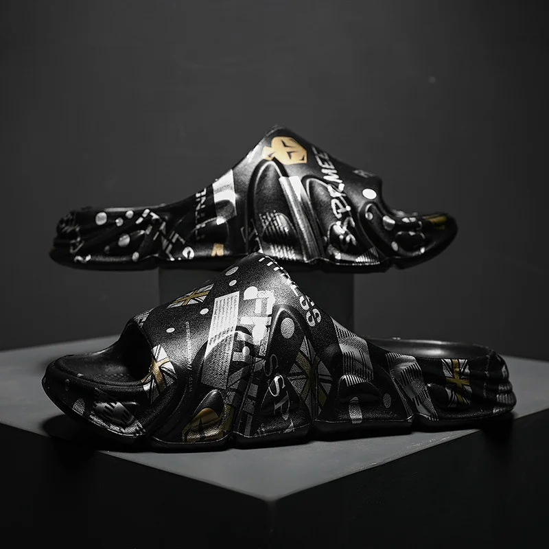 Sklisikre tøfler for menn, sklisikre med tykk såle, myke skumslidere, komfortable tøfler for innendørs og utendørs bruk_voghion.com