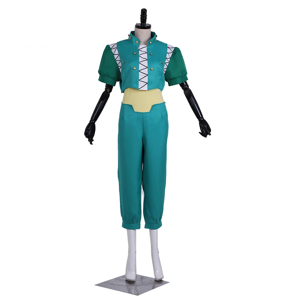 

Hunter X Hunter Illumi Zoldyck Cosplay Costume Irumi Zorudikku Green Top Pants Adult Halloween Outfits