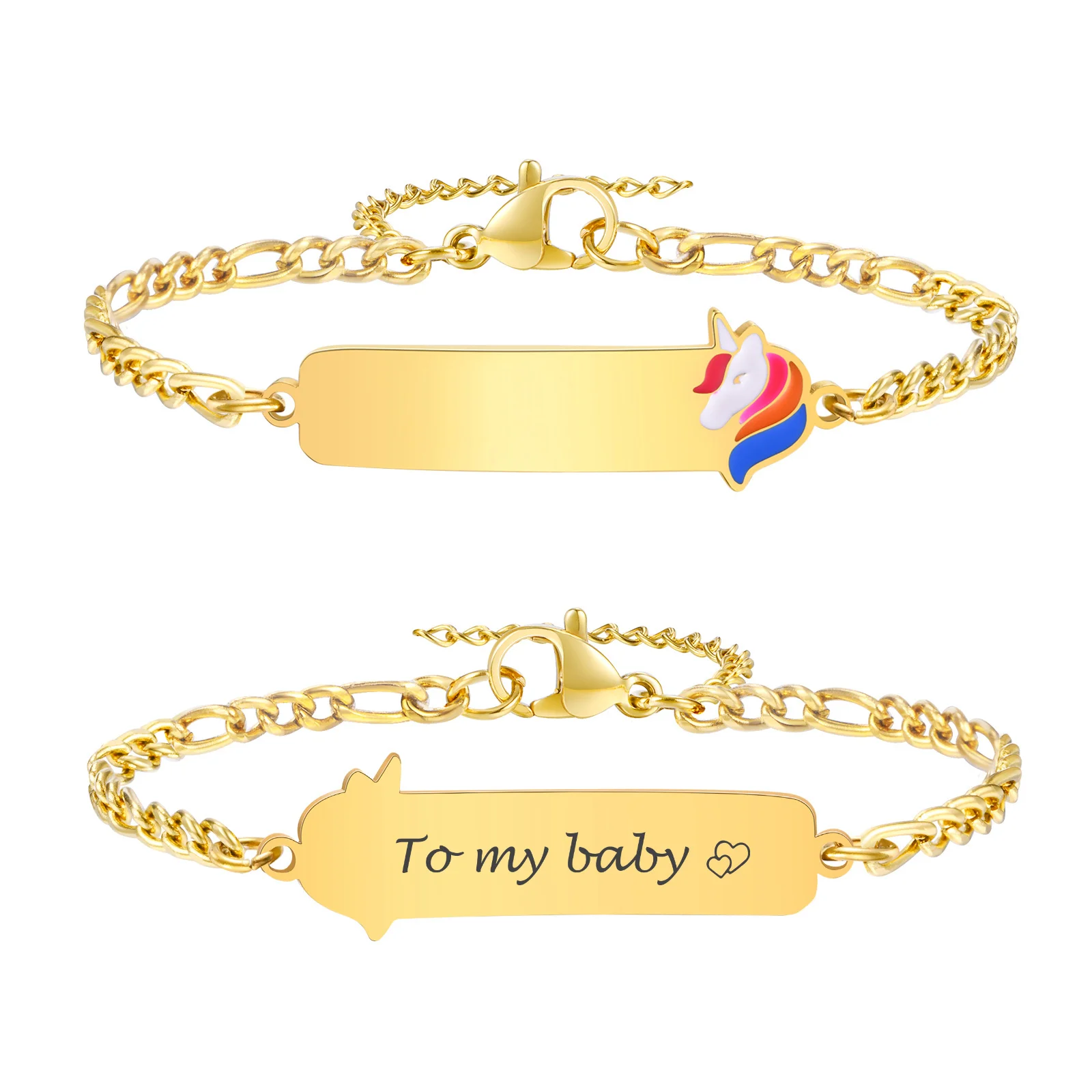 Stainless Steel jewelry Free Custom Little Friend Bracelets Anti Allergy Engrave Name Bracelets,New Boys Grils Jewelry Gift 3